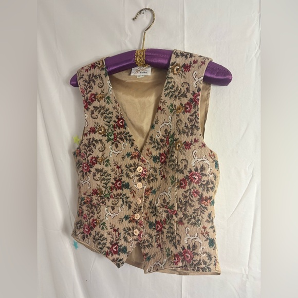 VTG Cottage core Cotton Blend Textured Button Down Vest Women’s Size M - Picture 10 of 13